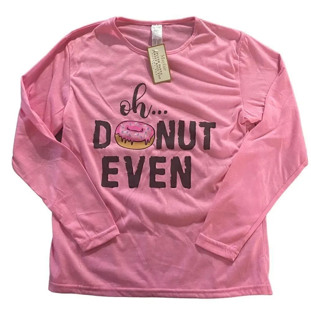 Mayfair NEW Pajama Oh Donuts Long Sleeve Top Small